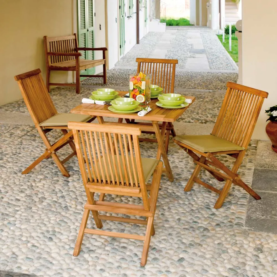 Masa Patrata De Gradina 80x80 cm Din Teak - Amico Viadurini