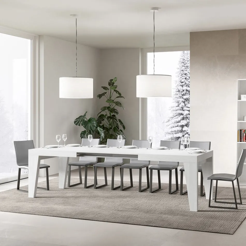 Masa Patrata extensibila pana la 440 cm din Lemn Made in Italy - Floare Viadurini