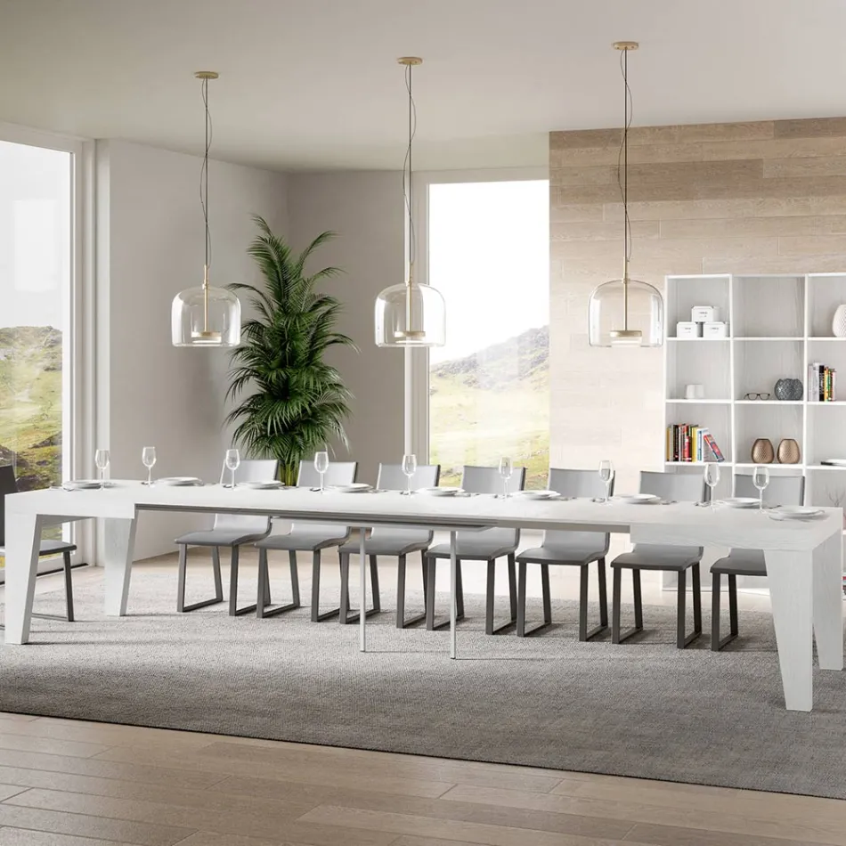 Masa Patrata extensibila pana la 440 cm din Lemn Made in Italy - Floare Viadurini