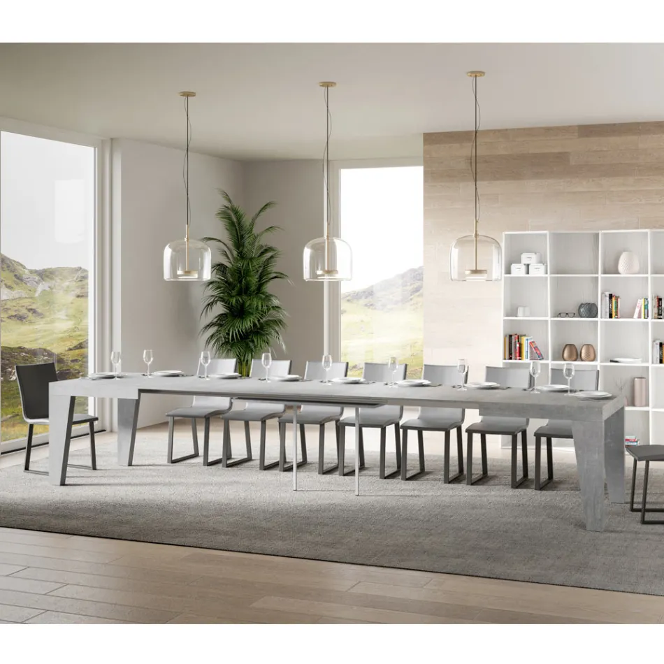 Masa Patrata extensibila pana la 440 cm din Lemn Made in Italy - Floare Viadurini