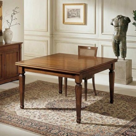 Masă pătrată extensibilă Angelite, până la 208 cm, fabricată în Italia Viadurini