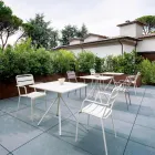 Masa patrata de exterior din otel galvanizat Made in Italy - Ralph Viadurini