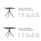 Masa patrata de exterior din otel galvanizat Made in Italy - Ralph Viadurini