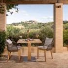 Masa Patrata de Exterior din Teak si Metal - Marie Viadurini