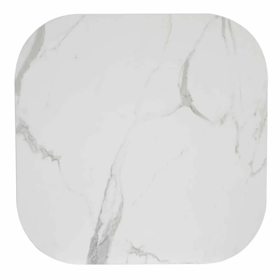 Masă pătrată de sufragerie, blat HPL - secolul al XIX-lea de diapozitiv Viadurini