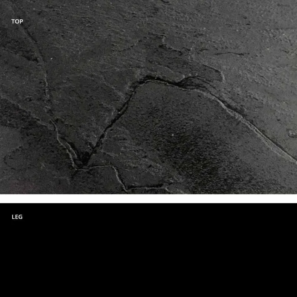 Masă pătrată de sufragerie, blat HPL - secolul al XIX-lea de diapozitiv Viadurini