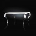 Design de masă fixă ​​pătrată MDF și Luigi oțel cromat