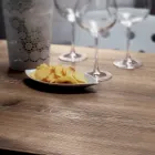 Masa patrata din metal HPL din otel inoxidabil satinat Made in Italy - Lentila Viadurini