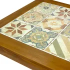 Masă pătrată din lemn de salcâm și blat ceramic - tehnic Viadurini