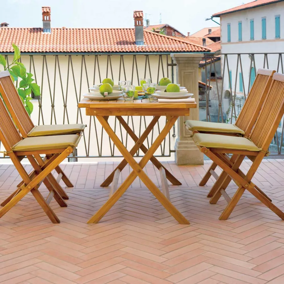 Masa De Gradina Dreptunghiulara 120x70 cm Din Teak - Alba Viadurini