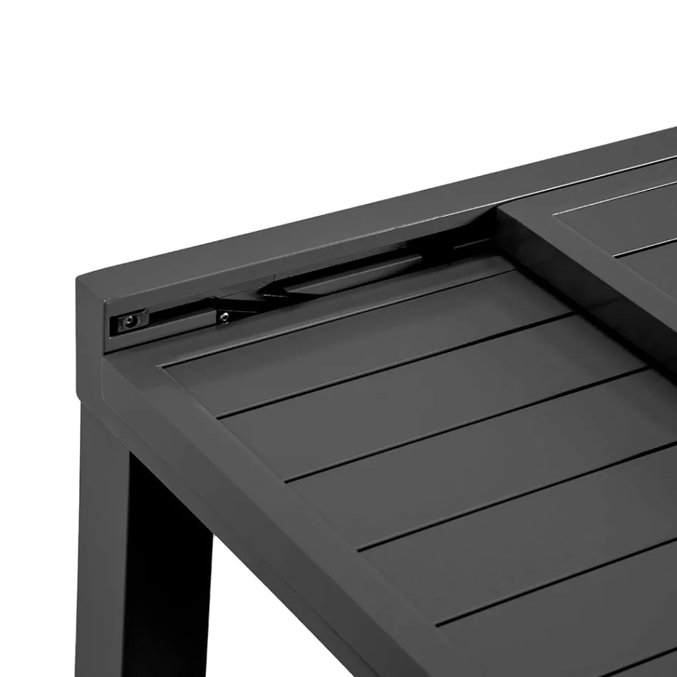 Masă dreptunghiulară extensibilă până la 210 cm din aluminiu - Pennarello Viadurini