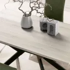 Masă dreptunghiulară extensibilă până la 260 sau 300 cm din HPL și metal - Charmy Viadurini