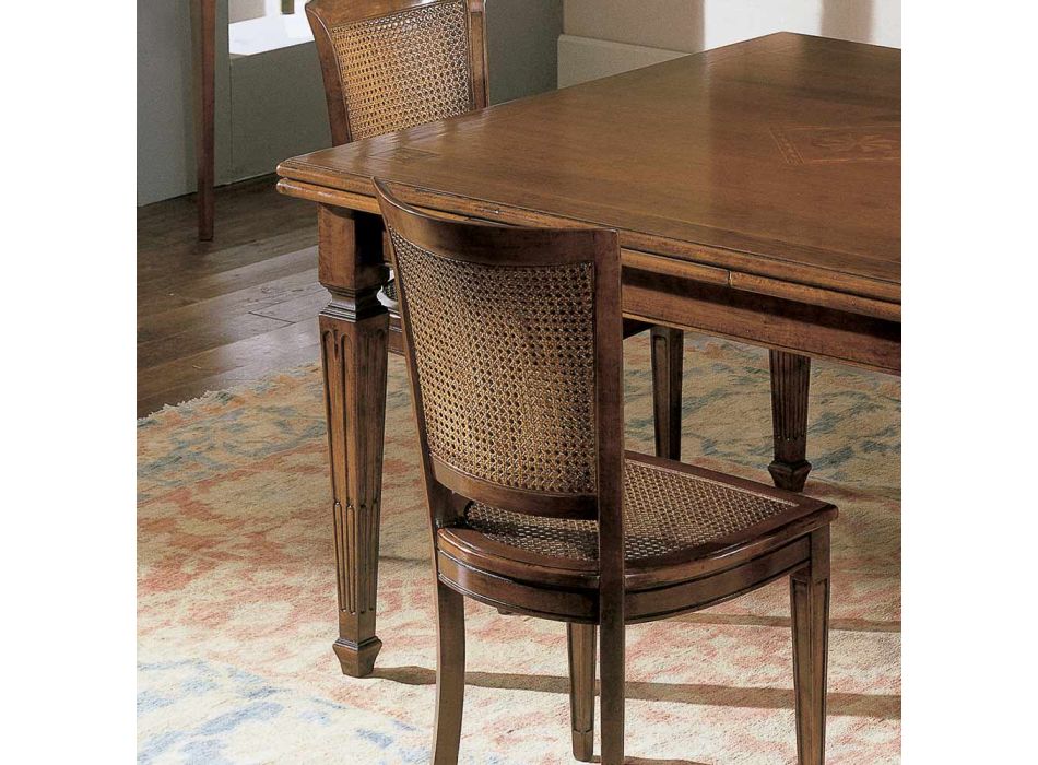 Masa dreptunghiulara cu 6 scaune din lemn Made in Italy - Angelite Viadurini