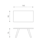 Masa dreptunghiulara cu blat din furnir de stejar si baza din aluminiu - Logan Viadurini