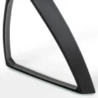 Masa dreptunghiulara cu blat din furnir de stejar si baza din aluminiu - Logan Viadurini