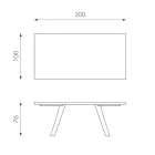 Masa dreptunghiulara cu blat din furnir de stejar si baza din aluminiu - Logan Viadurini