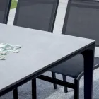 Masă de grădină dreptunghiulară din aluminiu și gresie - Lunara Viadurini