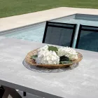 Masă de grădină dreptunghiulară din aluminiu și rășină gri - Nuvia Viadurini