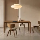 Masă dreptunghiulară cu opt locuri din MDF și lemn ecologic, finisaje multiple - Enea Viadurini