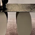 Masă dreptunghiulară din sticlă ciocănită - spate argintiu, fabricată în Italia - Almo Viadurini