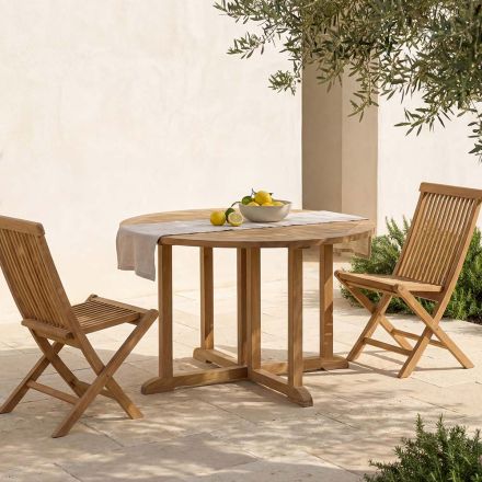 Masa plianta de gradina din Teak - Yggdrasil Viadurini