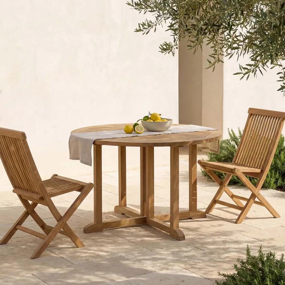 Masa plianta de gradina din Teak - Yggdrasil Viadurini