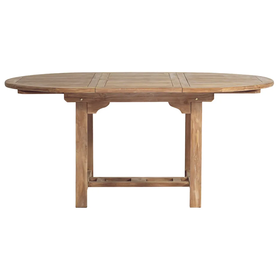 Masa Rotunda Exterioara Extensibila pana la 170 cm Din Teak - Armonia Viadurini