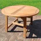 Masa Rotunda Exterioara Extensibila pana la 170 cm Din Teak - Armonia Viadurini