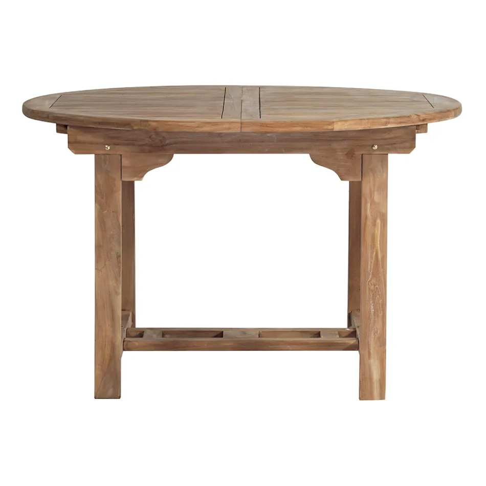 Masa Rotunda Exterioara Extensibila pana la 170 cm Din Teak - Armonia Viadurini