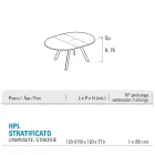 Masă rotundă extensibilă până la 170 cm din HPL stratificat - Convivio Viadurini