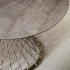 Masă rotundă extensibilă până la 170 cm din metal și HPL - Sorriso Viadurini