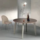 Masă rotundă extensibilă din furnir de nuc Canaletto - Tonico Viadurini