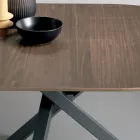 Masă rotundă extensibilă din lemn furniruit - Tonico Viadurini