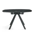 Masă rotundă extensibilă din piatră sinterizată cu efect de marmură - Portico Viadurini