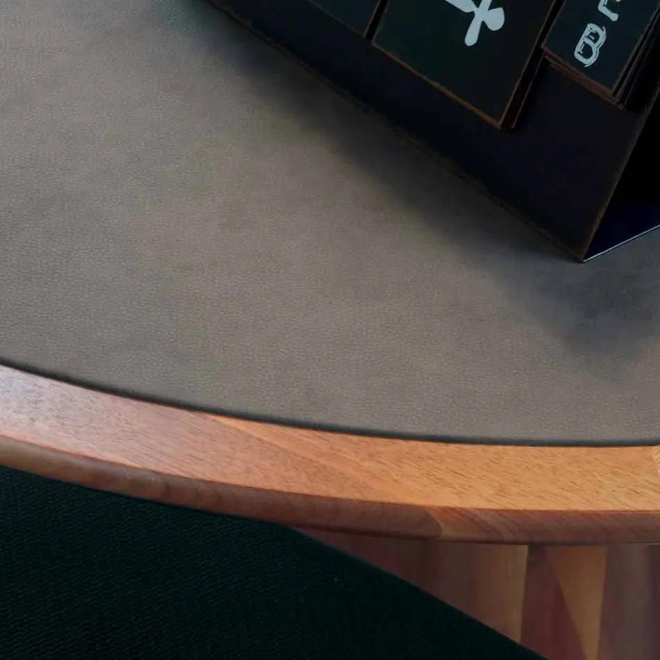 Masa rotunda cu lemn masiv de nuc naturale de top, Charles Viadurini