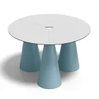 Masă rotundă de exterior și interior în două dimensiuni din HPL Fabricată în Italia - Velario Viadurini
