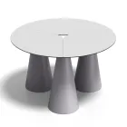Masă rotundă de exterior și interior în două dimensiuni din HPL Fabricată în Italia - Velario Viadurini