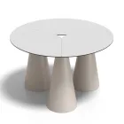 Masă rotundă de exterior și interior în două dimensiuni din HPL Fabricată în Italia - Velario Viadurini