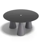 Masă rotundă de exterior și interior în două dimensiuni din HPL Fabricată în Italia - Velario Viadurini