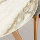 Masa rotunda de exterior din ceramica Calacatta Hermitage Made in Italy - Pegaso Viadurini