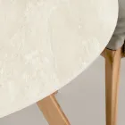 Masa rotunda de exterior din ceramica Chianca de la Ostuni Made in Italy - Pegaso Viadurini