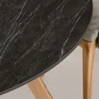 Masa rotunda de exterior din ceramica neagra Marquinia Made in Italy - Pegaso Viadurini