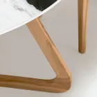 Masa rotunda de exterior din ceramica Panda White Made in Italy - Pegaso Viadurini