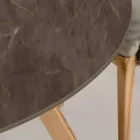 Masa rotunda de exterior din ceramica maro Pulpis Fabricata in Italia - Pegaso Viadurini