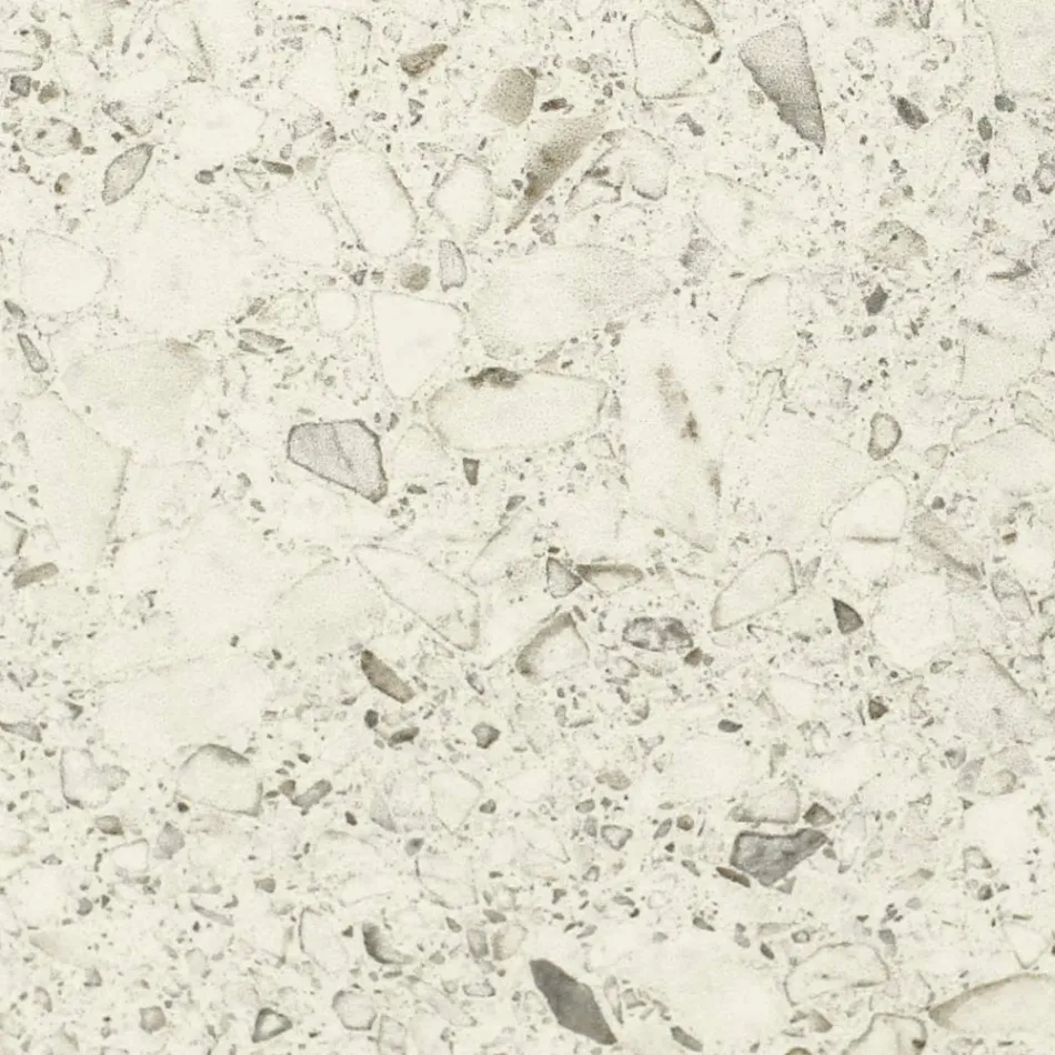 Masa rotunda de exterior din ceramica terrazzo alba Made in Italy - Pegaso Viadurini