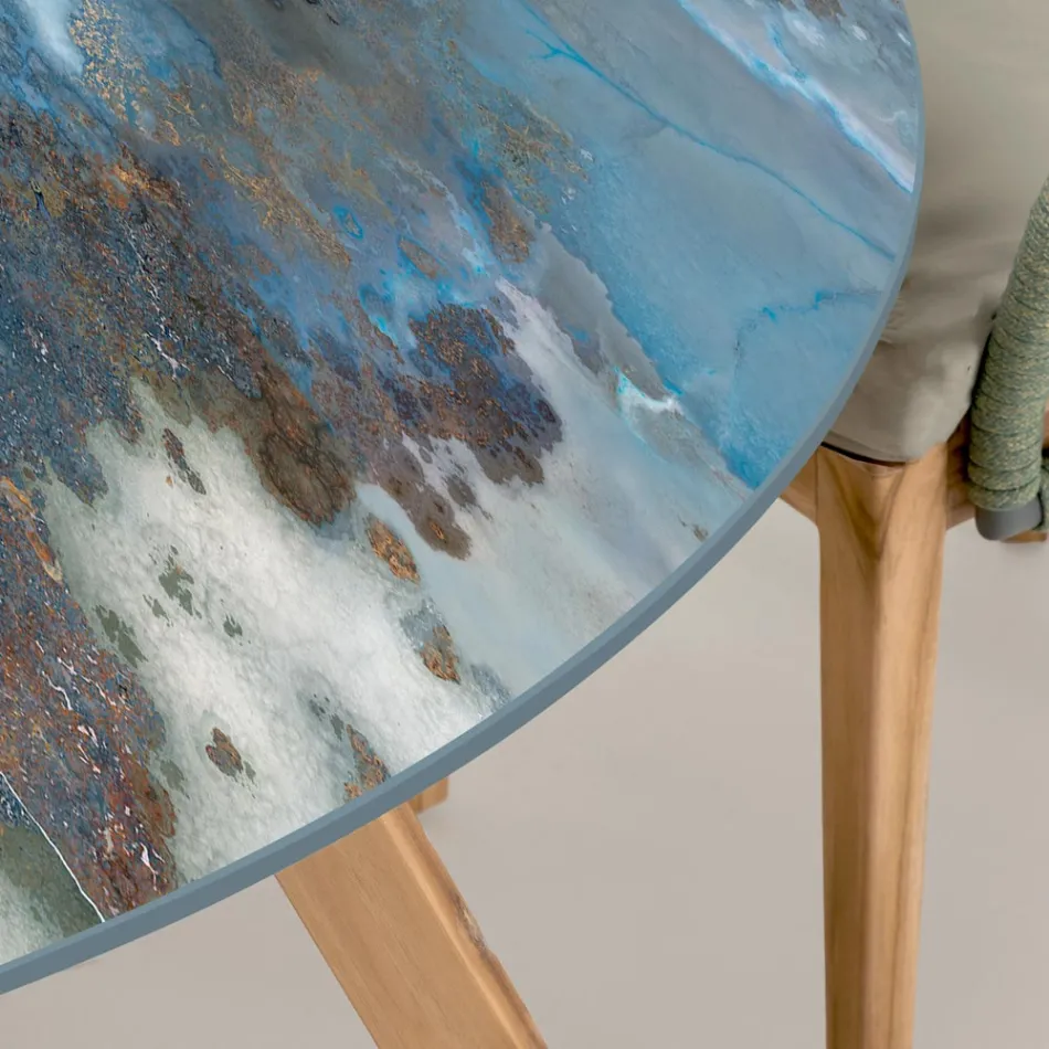 Masa rotunda de exterior din ceramica Furtuna Made in Italy - Pegaso Viadurini