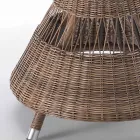 Masa rotunda de exterior din Polyrattan cu blat din sticla - Gigi Viadurini