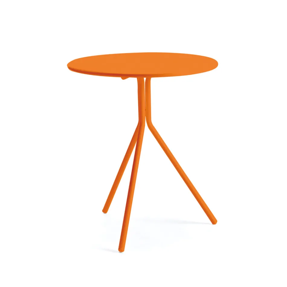 Masa de gradina rotunda din otel galvanizat fabricata in Italia - Ralph Viadurini