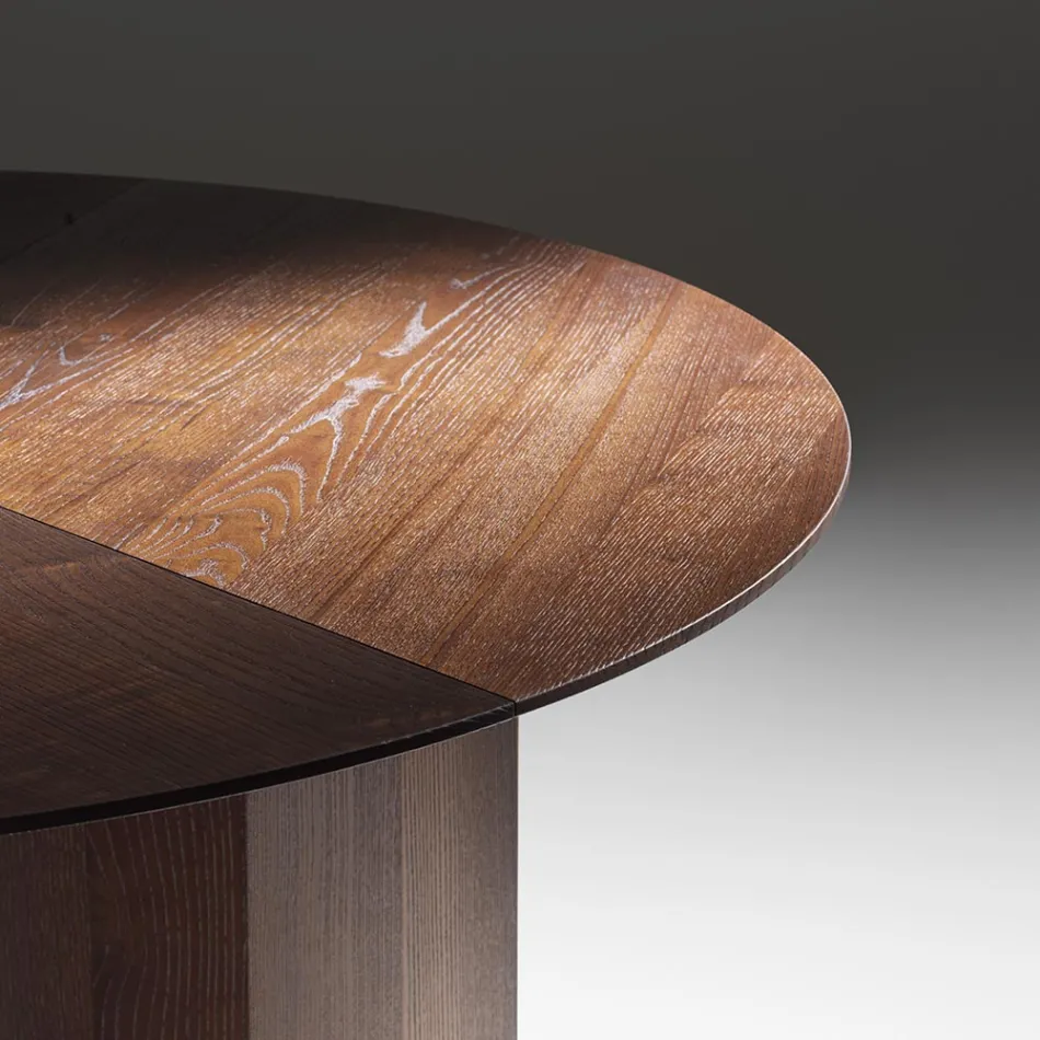 Masă rotundă din placaj furniruit de frasin - Libra Viadurini