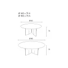 Masă rotundă din placaj furniruit de frasin - Libra Viadurini